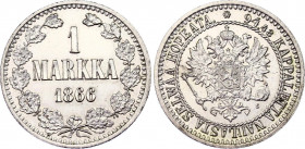 Russia - Finland 1 Markka 1866 S
Bit# 626; Silver; UNC, with Hairlines.