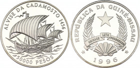 Guinea-Bissau 50000 Pesos 1996 
KM# 37; N# 38677; Silver., Proof; Alvise da Cadamosto; Mintage 10000 pcs.