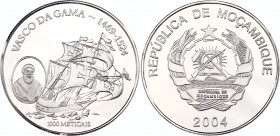 Mozambique 1000 Meticais 2004 
KM# 141, N# 74653; Silver., Proof; Vasco da Gama.