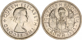 Southern Rhodesia 1 Crown 1953
KM# 27; Schön# 31; N# 15875; Silver; Elizabeth II; 100th Birthday of Cecil Rhodes; Mint: London; UNC.