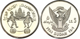 Sudan 5 Pounds 1981 AH 1401
KM# 87; N# 66139; Silver., Proof; International Year of the Child; Mintage 4785 pcs.