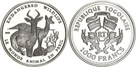 Togo 1000 Francs 2003 
N# 65815; Silver., Proof; Endangered Species Series - Antelope.