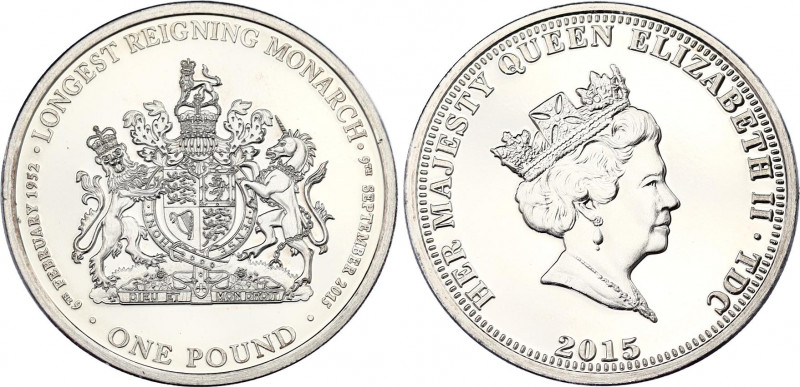 Tristan Da Kunha 1 Pound 2015
Silver; Elizabeth II; UNC.