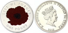 Tristan Da Kunha 1 Pound 2016
Silver; Elizabeth II; Remembrance Day 2016; UNC.