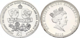 Tristan Da Kunha 1 Pound 2016
N# 175141; Silver; Elizabeth II; The Queen & Prince Philip Birthday Celebration; Mintage 9'999; UNC.