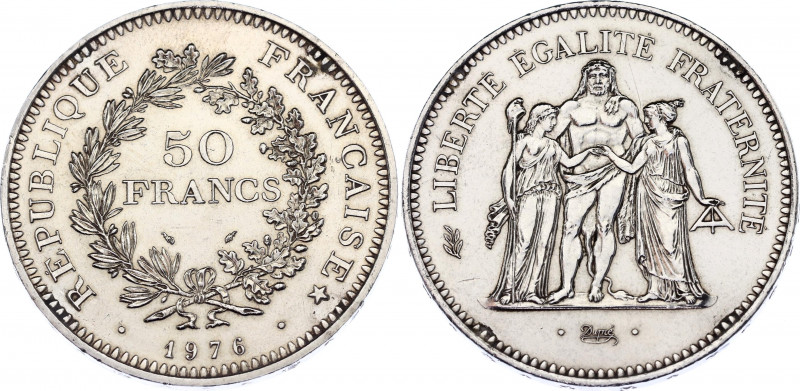 France 50 Francs 1976
KM# 941.1; F# 426; N# 681; Silver; Mint: Paris; AUNC/UNC.