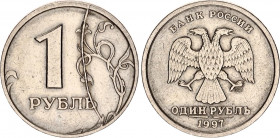 Russian Federation 1 Rouble 1997 ЛМД Die Crack Error
Y# 604, N# 1730; XF.