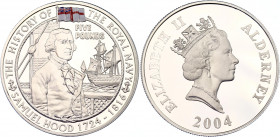 Alderney 5 Pounds 2004
KM# 66a, N# 74022; Silver., Proof; The History of the Royal Navy.