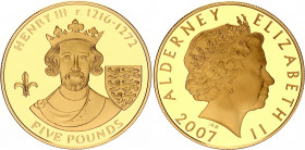 Alderney 5 Pounds 2007
N# 328309; Silver., Gold Plated., Proof; Henry III; UNC, Encapsulated With certificate.