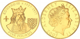 Alderney 5 Pounds 2007
Silver., Gold Plated., Proof; Edward III; UNC, Encapsulated With certificate.