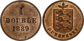 Guernsey 1 Double 1889 H
KM# 1; Copper; UNC.
