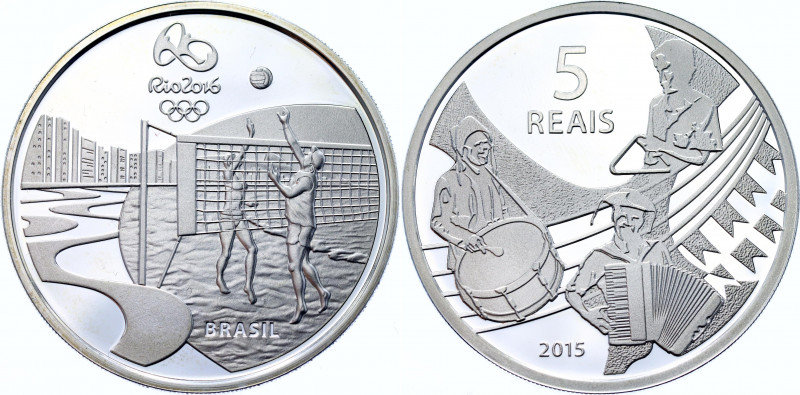 Brazil 5 Reais 2015 
KM# 719; N# 77589; Olympic Games Rio 2016 – Beach volleyba...