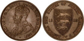 Jersey 1/12 Shilling 1913
KM# 12; Bronze; George V (1910-1936); AUNC.