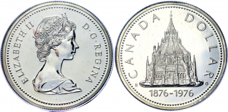 Canada 1 Dollar 1976 
KM# 106; N# 1880; Silver; Library of Parlament; UNC, with...