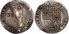 Great Britain 6 Pence 1603
KM# 11; Sp# 2647; N# 52446; Silver; James I; F.