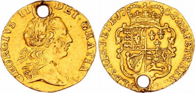 Great Britain 1/4 Guinea 1762 
KM# 592; N# 13141; Gold (.916) 2.04 g.; George III; VF/+XF-, holed.
