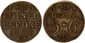 Great Britain Coin Weight of 1 Guinea 1772
Brass 8.17 g., 18.40 mm; George III (1760-1820); Weight of the Guinea coniated before the 1772; VF-XF.
