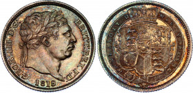 Great Britain 1 Shilling 1819 /8 Overdate
KM# 666; N# 8476; Silver; George III; UNC, nice toning.