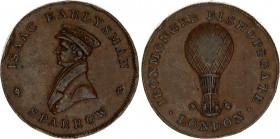 Great Britain Middlesex 1 Farthing after 1820 (ND) Token
Malpas 27; Mitchiner, Jetons 647; Copper 5.61 g.; Middlesex - Isaac Earlysman Sparrow, Ironm...
