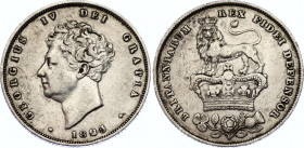 Great Britain 1 Shilling 1825 
KM# 694, N# 12811; Silver; George IV; VF+/XF-.