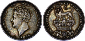 Great Britain 1 Shilling 1826
KM# 694; Sp# 3812; N# 12811; Silver; George IV; VF Toned.