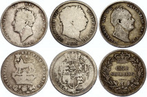 Great Britain 3 x 1 Shilling 1819 - 1836
Silver; Various Dates & Condition.