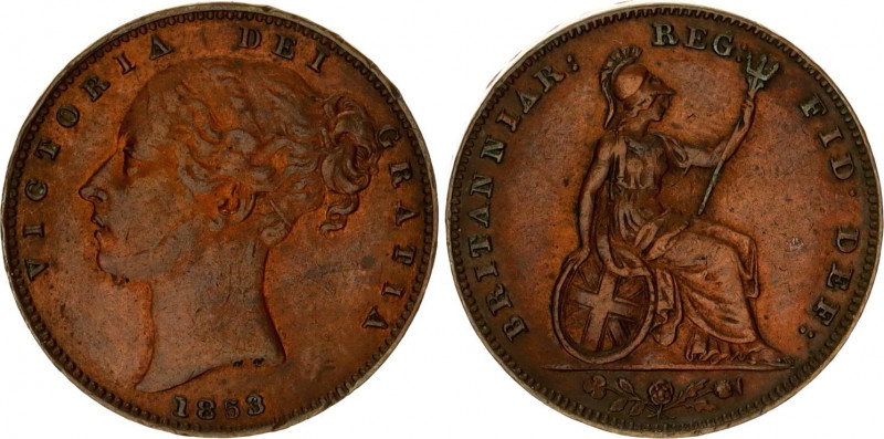 Great Britain 1 Farthing 1853
KM# 725, Sp# 3950; N# 5501; Copper; Victoria (183...