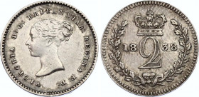 Great Britain 2 Pence 1838 
KM# 729, N# 13207; Silver; Victoria; Maundy issue; XF.
