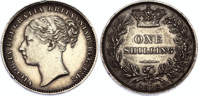 Great Britain 1 Shilling 1878 Overstrike
KM# 734, N# 7248; Die number "60"; Sil...