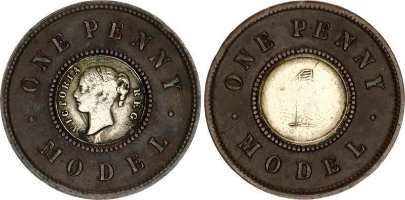 Great Britain 1 Penny 1844 (ND) Model Coinage
X# 9; Bimetallic: Silver Center i...