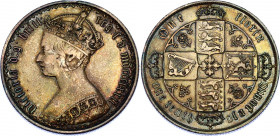 Great Britain 1 Florin 1872 
KM# 746; N# 4840; Silver; "Gothic"; Victoria; XF.