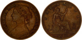 Great Britain 1 Farthing 1861
KM# 747, Sp# 3958; N# 5500; Bronze; Victoria (1837-1901); AUNC.