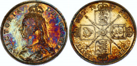 Great Britain 1 Florin 1887
KM# 762; Sp# 3925; N# 13214; Silver; Victoria; AUNC with nice multicolour patina.
