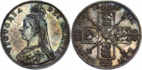 Great Britain 2 Florin 1890 
KM# 763, N# 11098; Silver; Victoria; AUNC with outstanding toning.