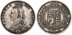 Great Britain 1/2 Crown 1887
KM# 764, N# 8474; Silver; Victoria; VF+.