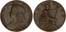 Great Britain 1 Farthing 1899
KM# 788.2; Sp# 3964; N# 1013; Bronze; Victoria; XF.