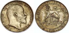 Great Britain 1 Shilling 1909
KM# 800; Sp# 3982; N# 13225; Silver; Edward VII; XF+.