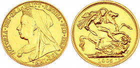 Great Britain 1 Sovereign 1905 Fantasy Issue
Gold 8.06 g.; Obv: Victoria / Rev: St. George slaying the dragon right, date in exergue; UNC.
