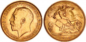 Great Britain 1/2 Sovereign 1914
KM# 819; Sp# 4006; N# 13258; Gold (.917) 3.99 g.; George V; AUNC.