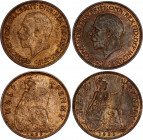 Great Britain 2 x 1 Penny 1929 - 1931
KM# 837; Sp# 4058; N# 4004; Bronze; George V; AUNC.