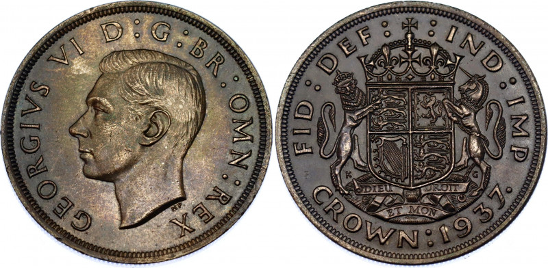 Great Britain 1 Crown 1937 
KM# 857; N# 8473; Silver; George VI; UNC- with nice...