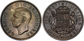 Great Britain 1 Crown 1937 
KM# 857; N# 8473; Silver; George VI; UNC- with nice toning.