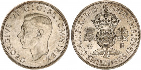 Great Britain 2 Shillings 1942
KM# 855; Sp# 4081; N# 3609; Silver; George VI; UNC.