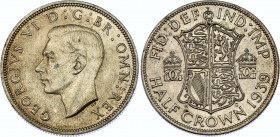 Great Britain 1/2 Crown 1939
KM# 856; Sp# 4080; N# 7181; Silver; George VI; AUNC.