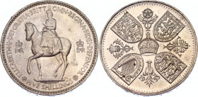 Great Britain 5 Shillings 1953
KM# 894; Sp# 4136; N# 5749; Copper-Nickel; Elizabeth II; Coronation; XF.