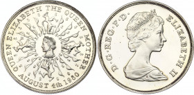 Great Britain 25 New Pence 1980
KM# 921a; Sp# LL3; N# 37076; Silver; Elizabeth II; 80th Birthday of Queen Elizabeth the Queen Mother; Mint: Llantrisa...