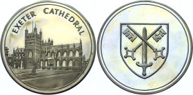 Great Britain White Metal Medal Exeter Cathedral 1980
Silvered Nickel 36.37 g., 43 mm., Proof; Tower Mint; In Original Box