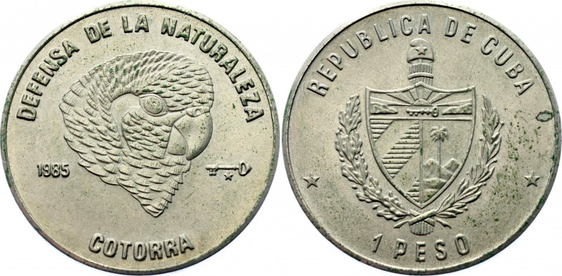 Cuba 1 Peso 1985
KM# 128, JMA# AAEE159, N# 66783; Copper-Nickel; Cuban Parrot H...