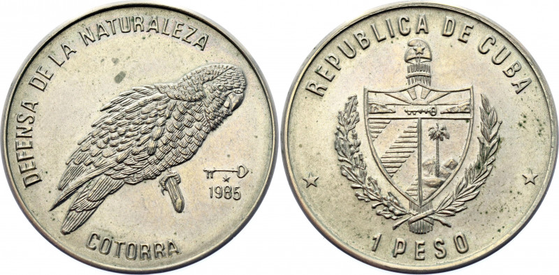 Cuba 1 Peso 1985
KM# 183, JMA# AAEE156, N# 38877; Copper-Nickel 11.26g.; Cuban ...