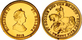 Great Britain 25 Pence 2013
N# 162236; Gold (.375) 1.00 g.; Elizabeth II; St. George & the Dragon; Jubilee Mint; Mintage 9'999; Prooflike.